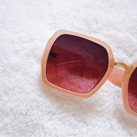 Layla Pink Sleek Square Sunglasses - Picture 2 of 11